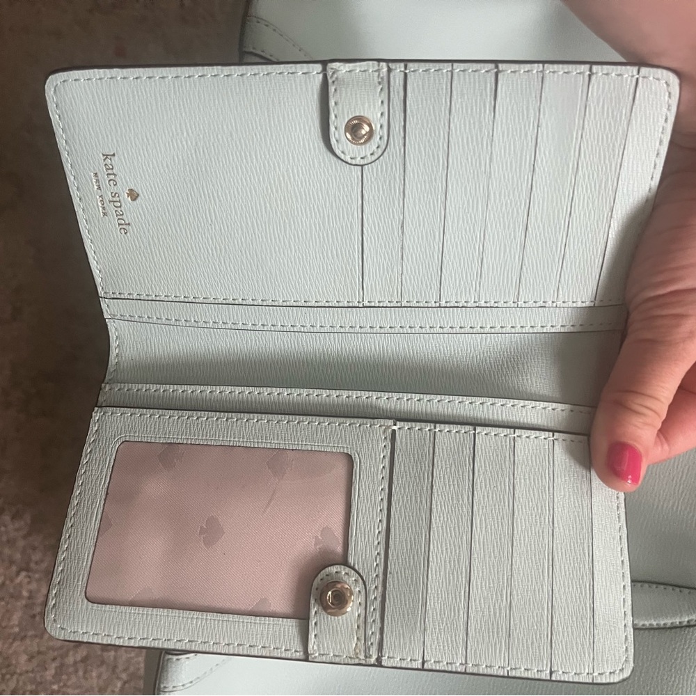Kate Spade Blue Leather Tote Bag with Structured Design - Picture 4 of 10